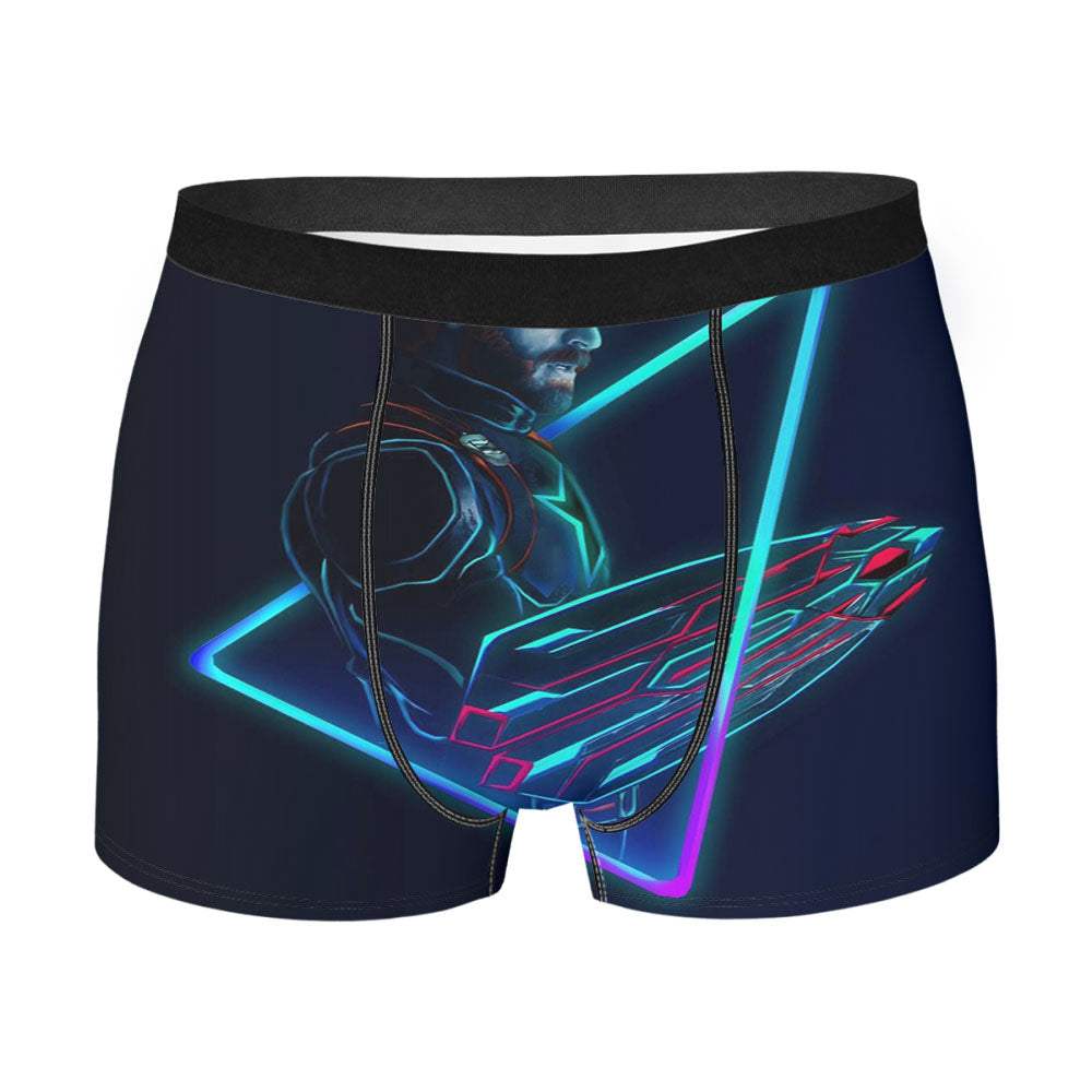 Captain America Neon Artwork Men's Boxer Briefs