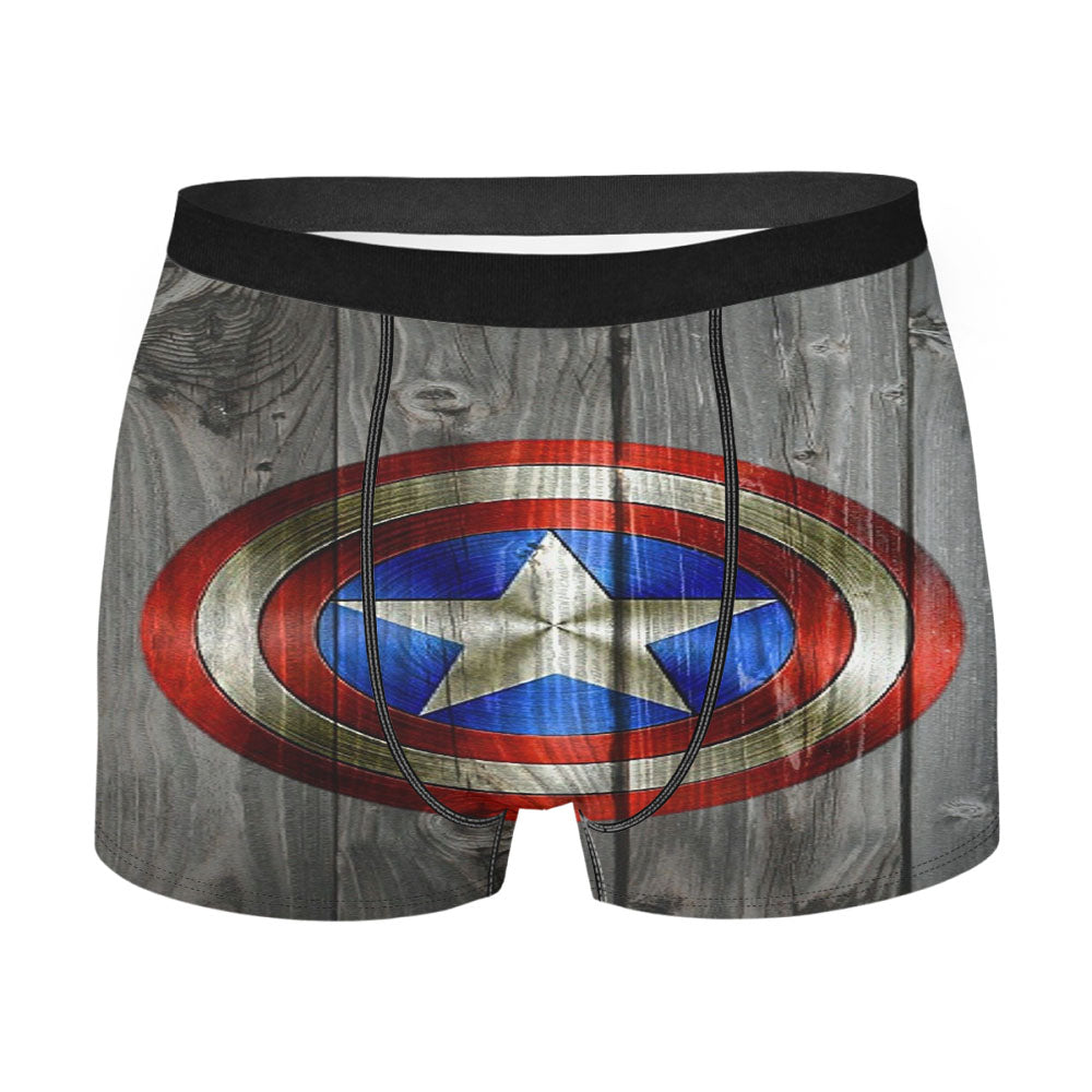 Captain America Shield Wood Men's Boxer Briefs