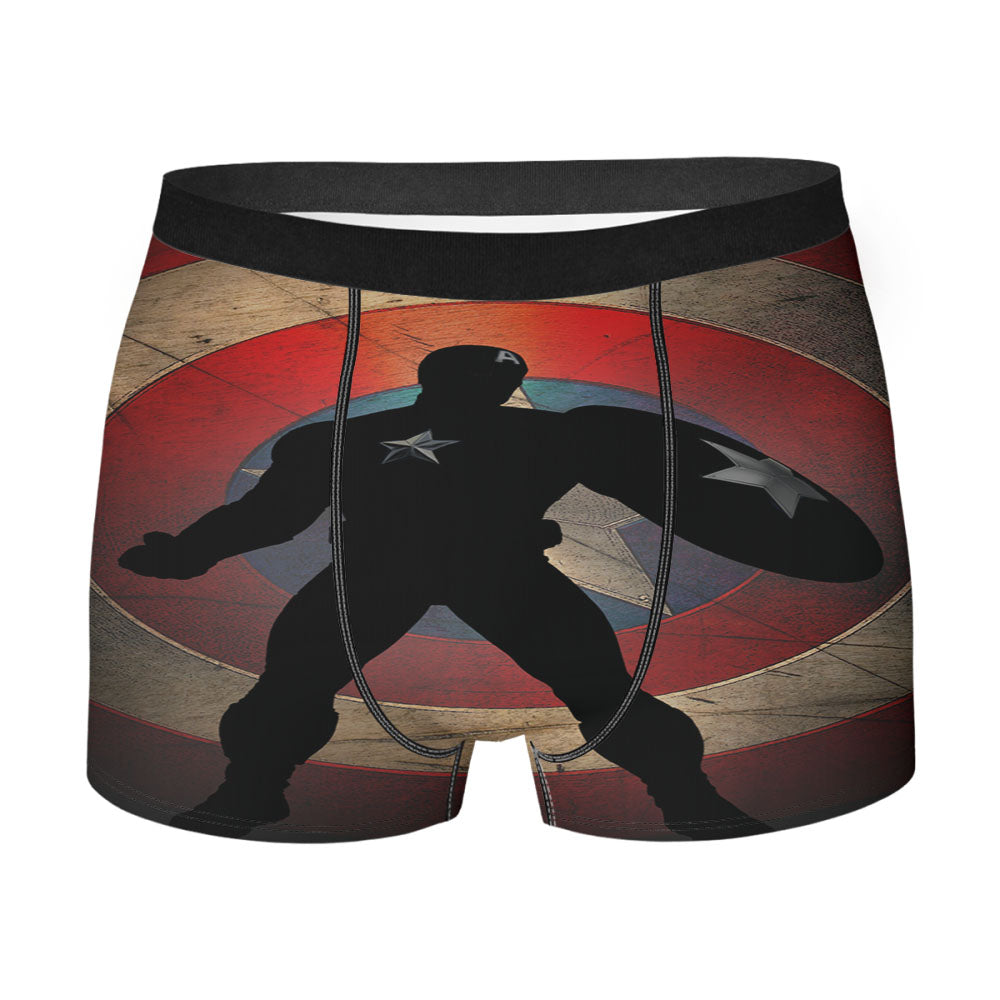 Captain America Silhouette Shield Men's Boxer Briefs