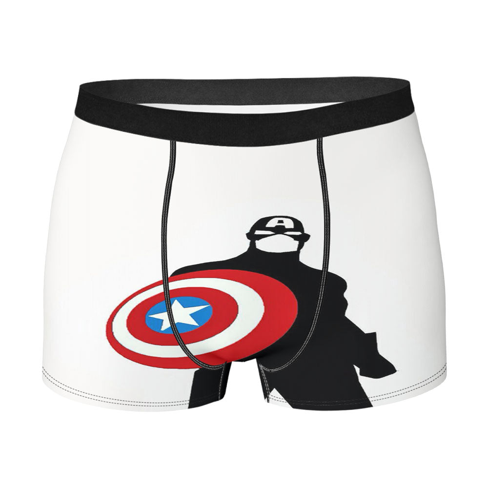 Captain America White Background Men's Boxer Briefs