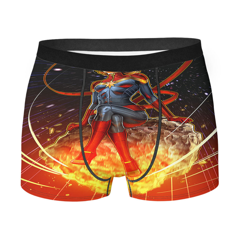 Captain Marvel Illustration Art Men's Boxer Briefs