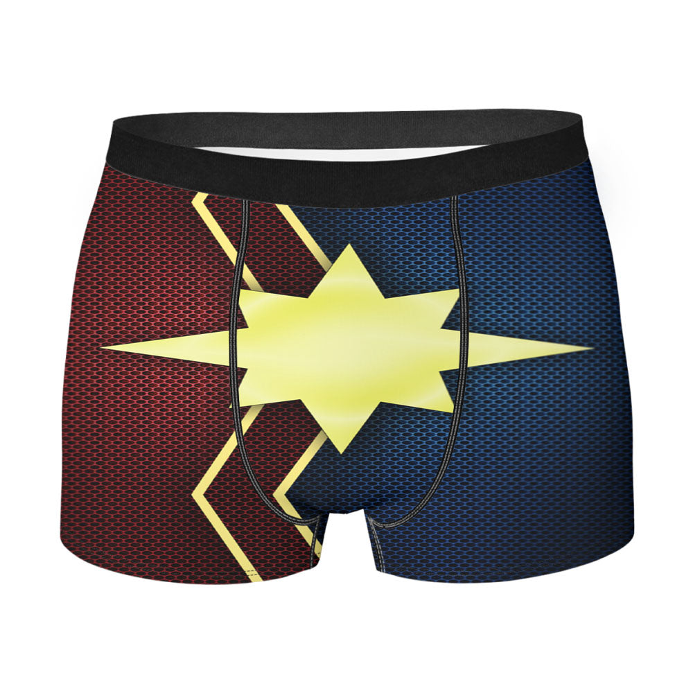 Captain Marvel Logo Carbon Fiber Men's Boxer Briefs