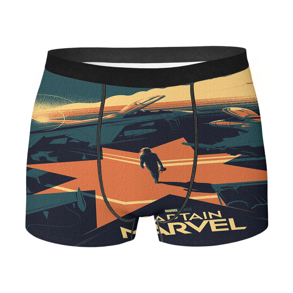 Captain Marvel Poster Canvas Texture Men's Boxer Briefs