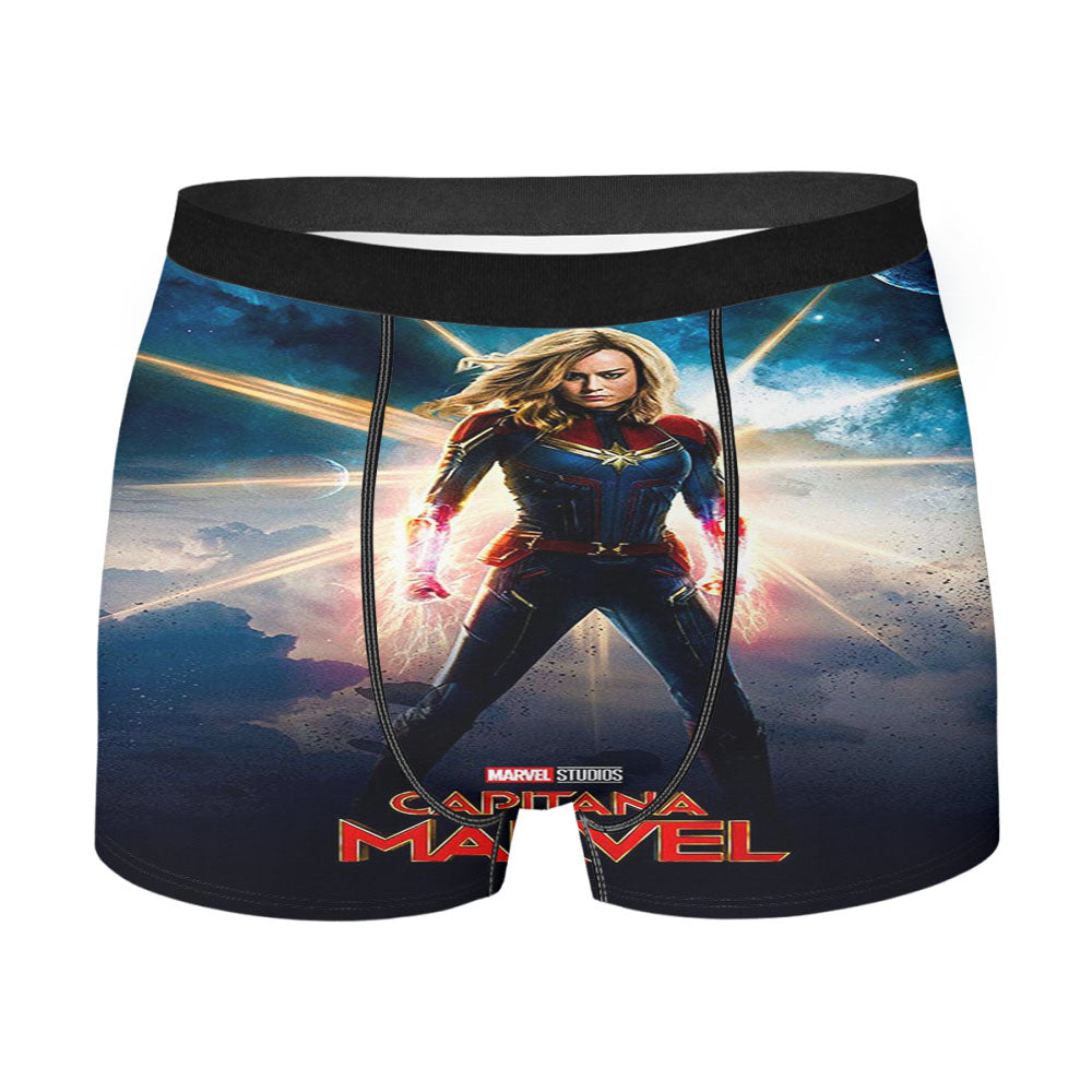 Captain Marvel Poster Galaxy Men's Boxer Briefs