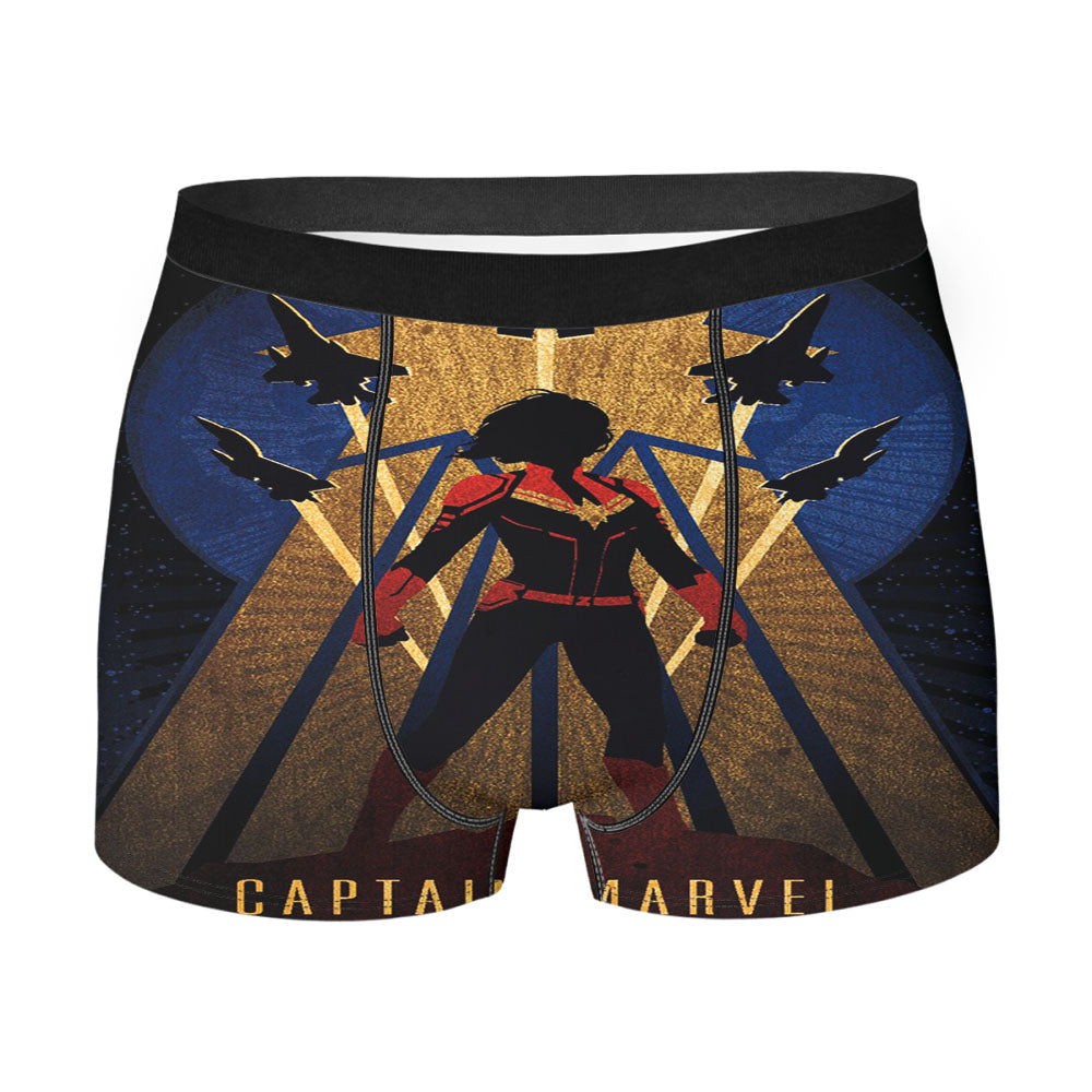 Captain Marvel Silhouette Poster Men's Boxer Briefs
