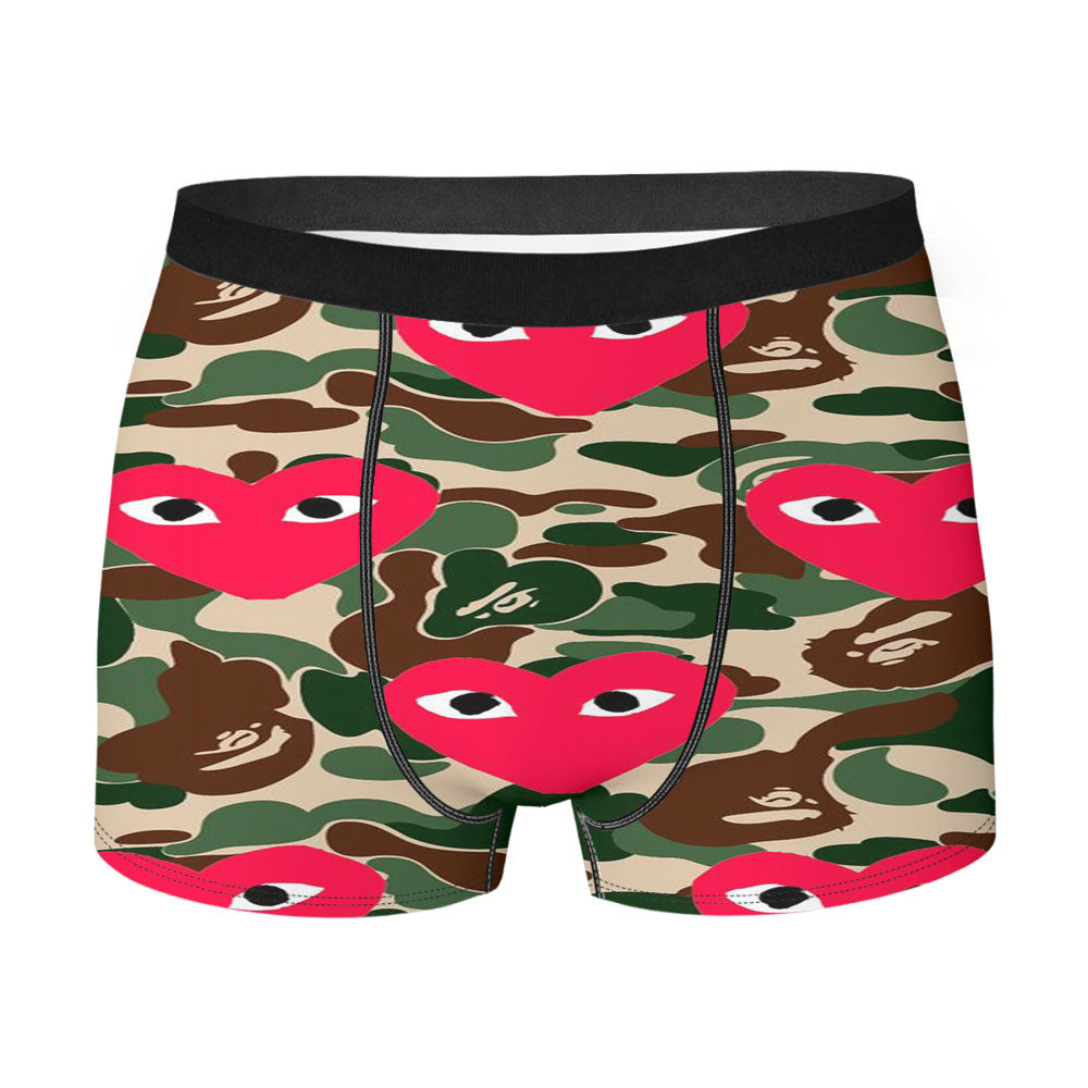 Cdg Chamo Pattern Bape Style Men's Boxer Briefs