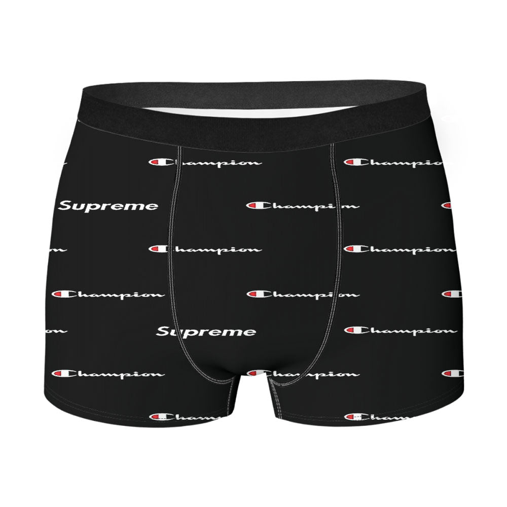 Champion Doodle Black Emblem Men's Boxer Briefs