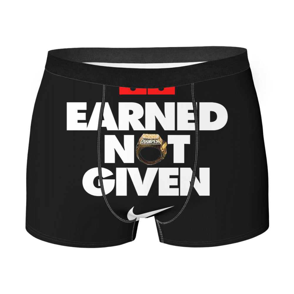 Champion Earned Not Given Quotes Men's Boxer Briefs