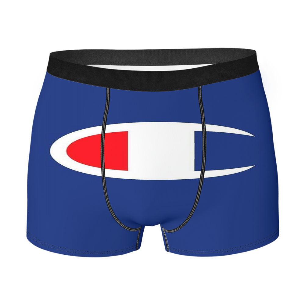 Champion In Blue Big Logo Men's Boxer Briefs