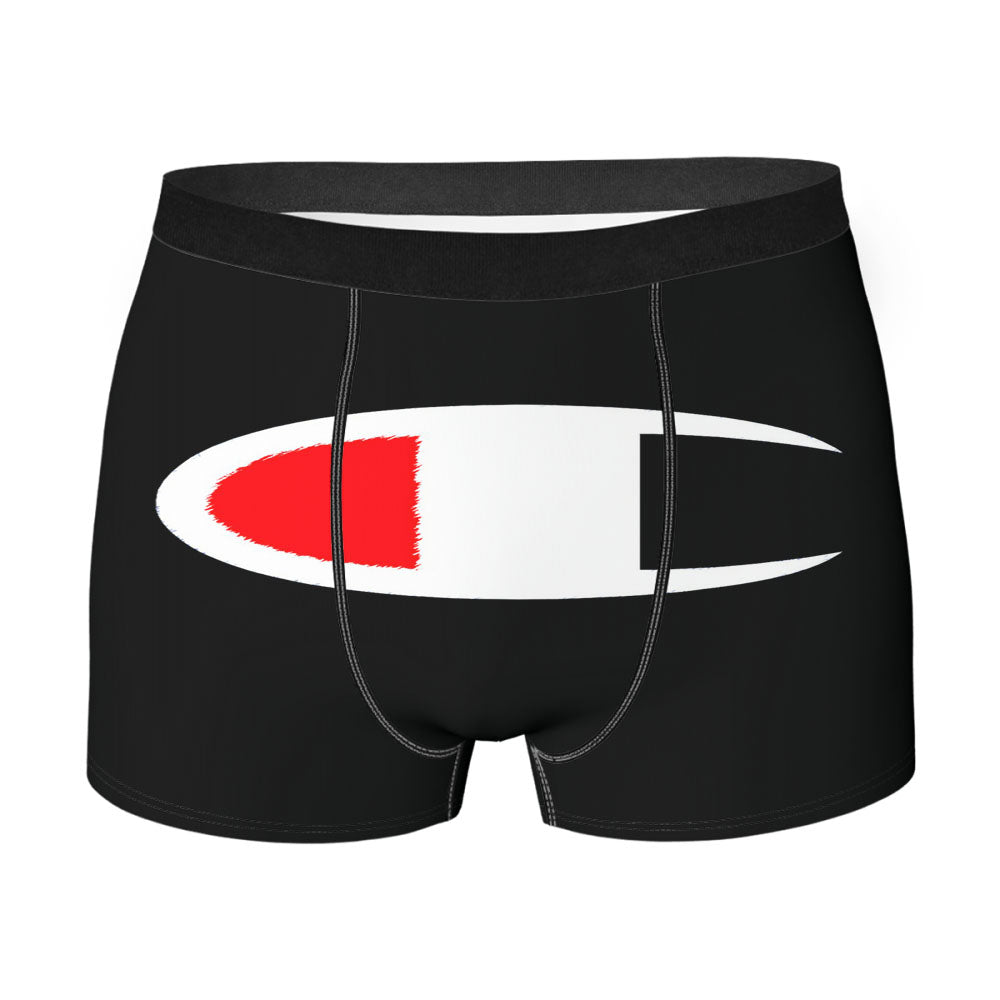 Champion Logo Black Men's Boxer Briefs