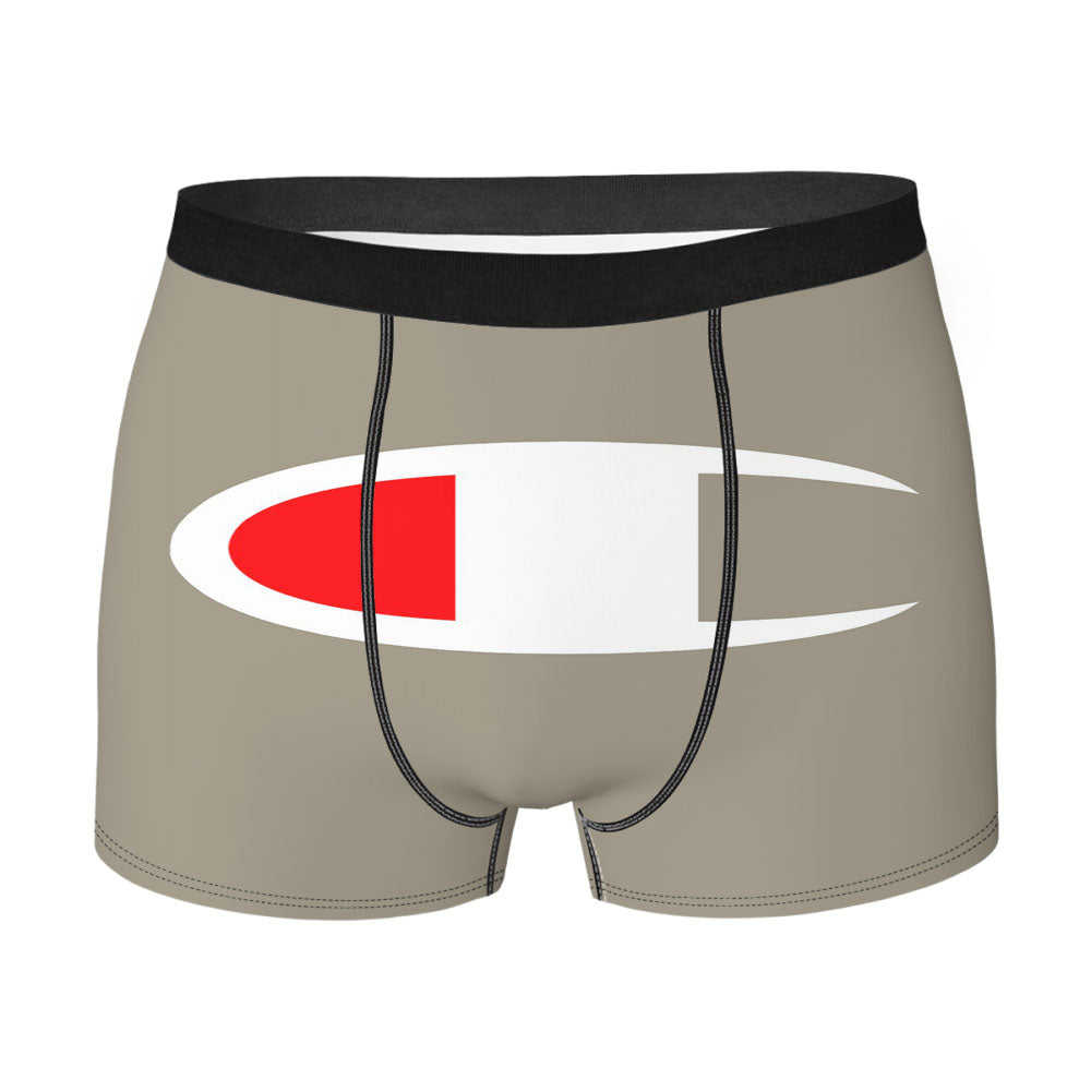 Champion Logo Gray Men's Boxer Briefs