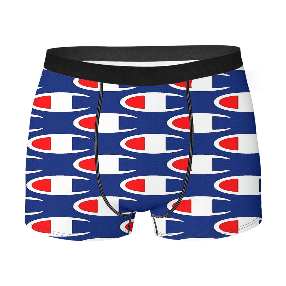 Champion Pattern Blue Art Men's Boxer Briefs