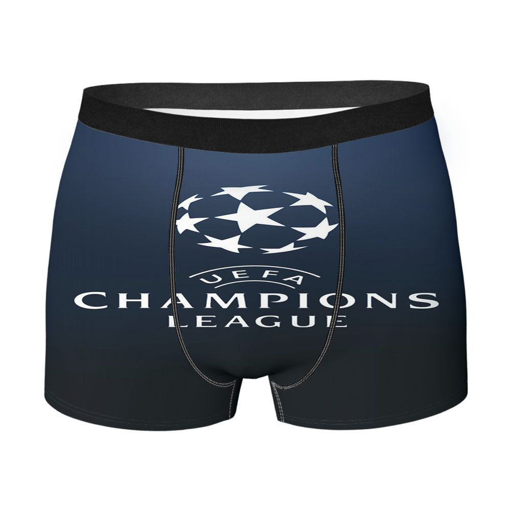 Champions League Europe Logo Soccer Art Illustration Wallpaper Men's Boxer Briefs