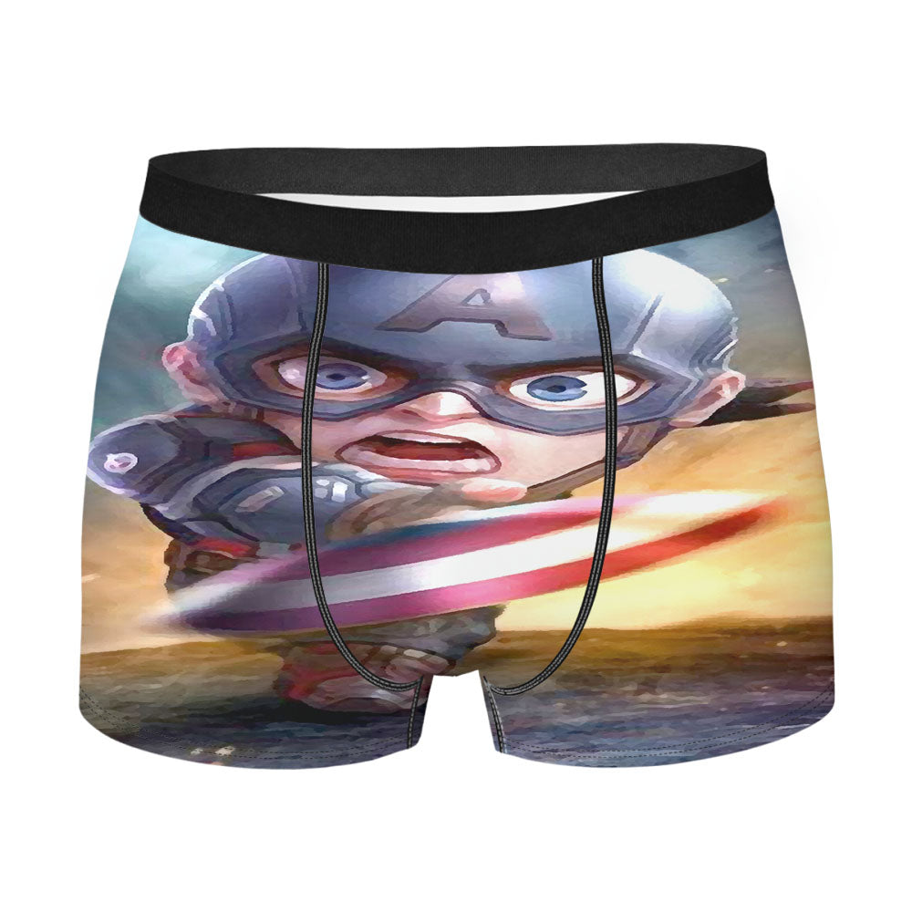 Chibi Fancy Captain America Men's Boxer Briefs
