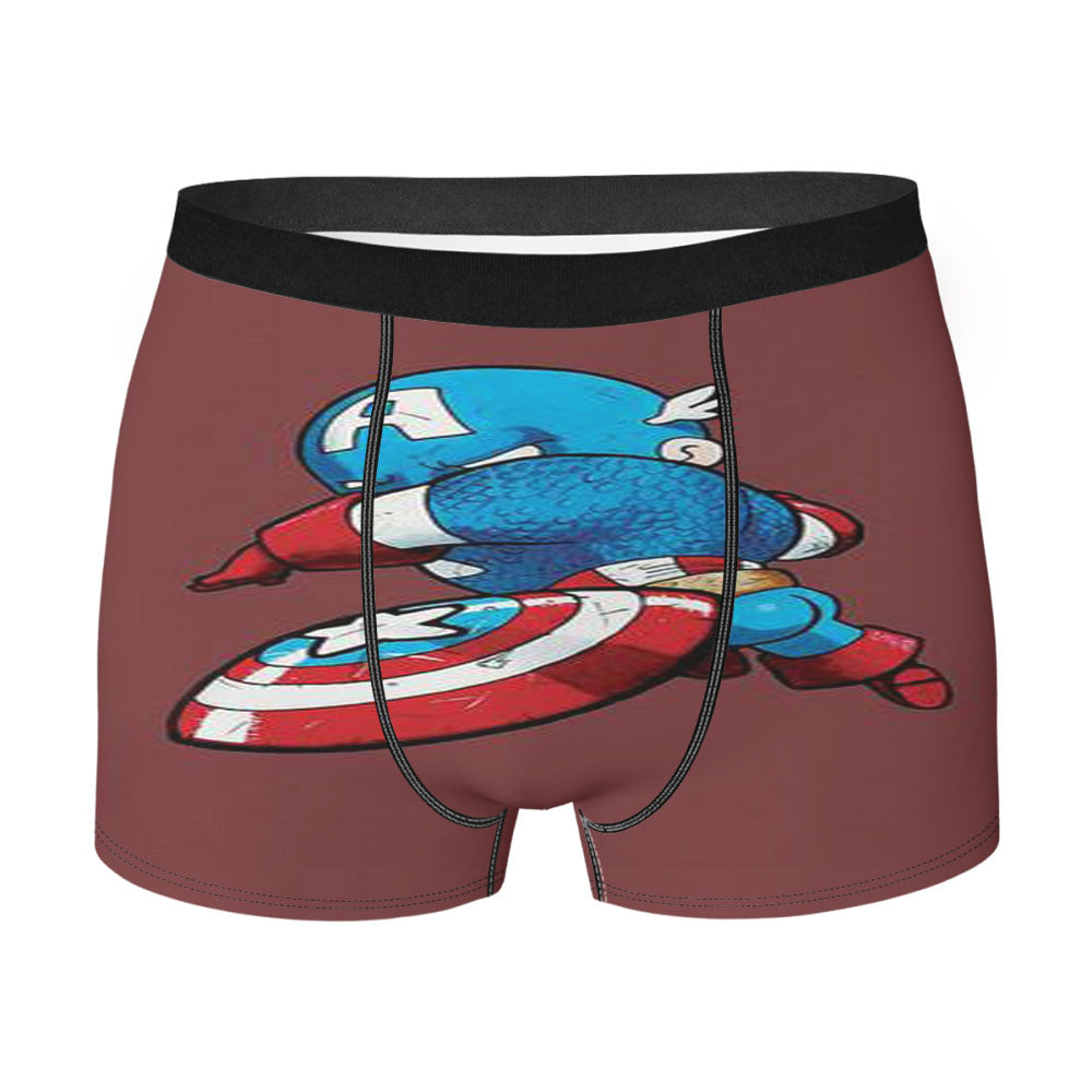 Chibi Kawaii Captain America Men's Boxer Briefs