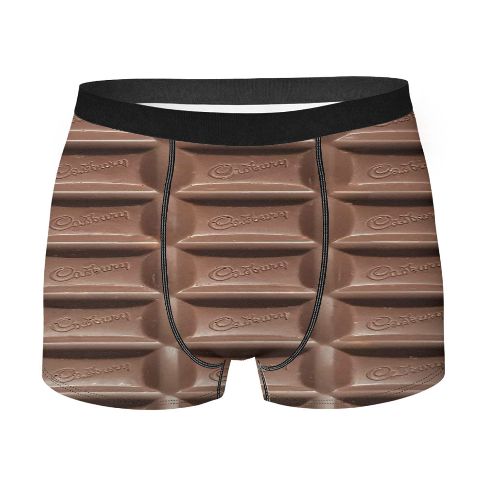 Chocolate Sweet Brown Pattern Men's Boxer Briefs