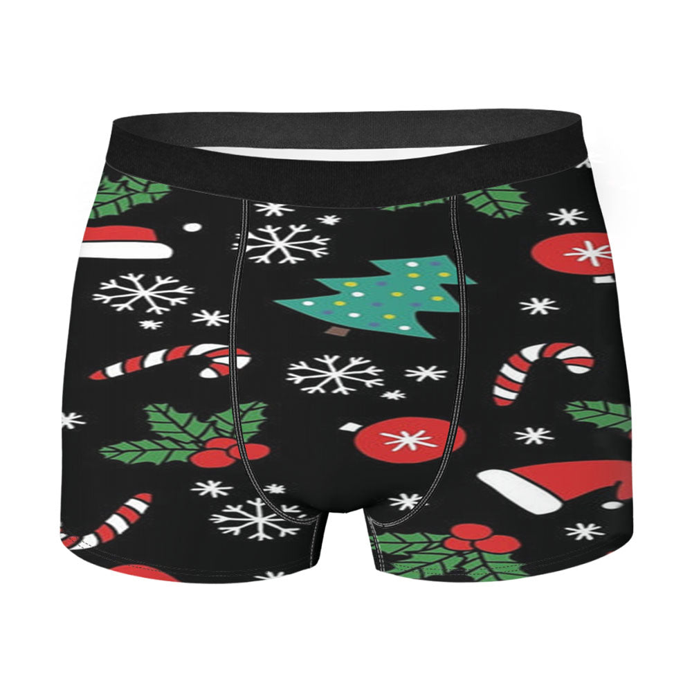 Christmas Objects Pattern Men's Boxer Briefs