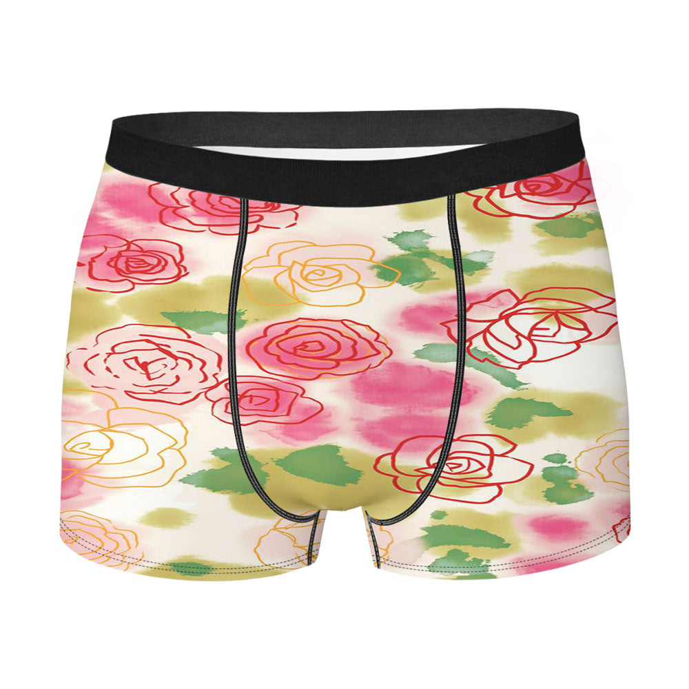 Classic Old Floral Painting Men's Boxer Briefs