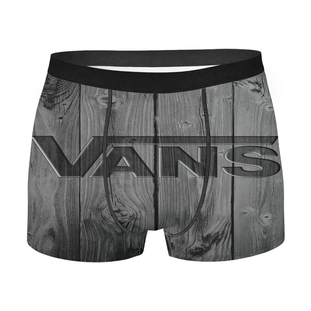 Classic Vans Logo Dark Wood Wallpaper Men's Boxer Briefs