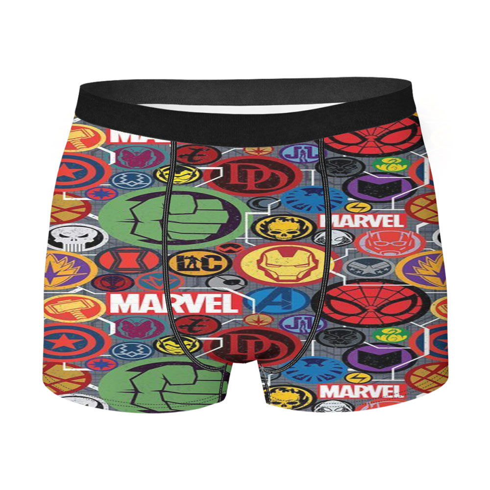 Collage Logo Of Marvel Heroes Men's Boxer Briefs