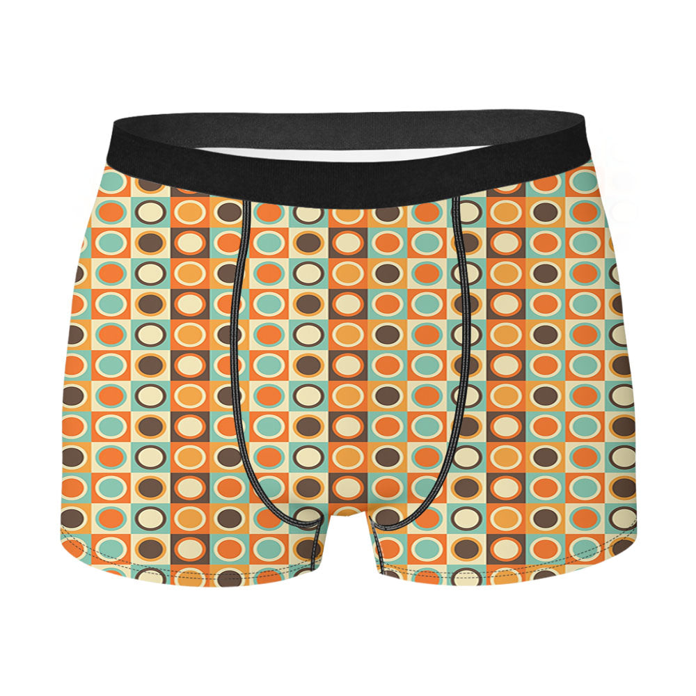 Colorful Circle Retro Men's Boxer Briefs