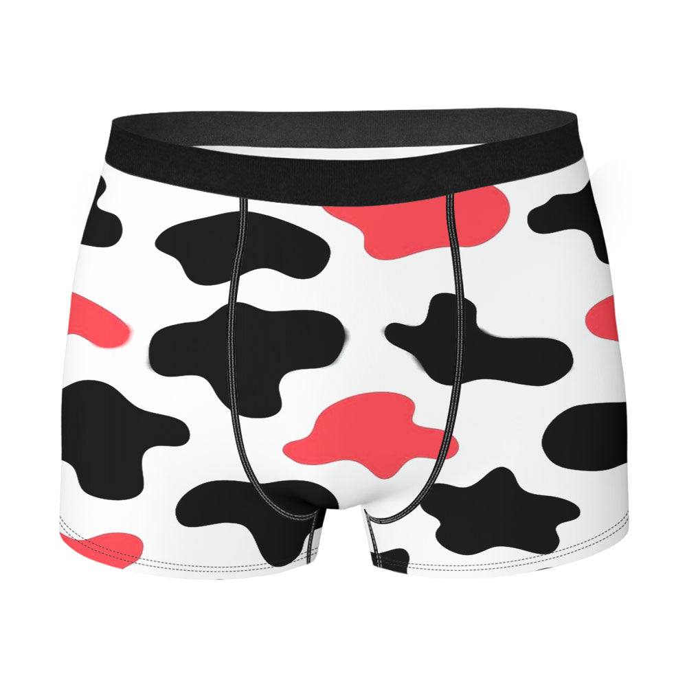 Cow Seamless Pattern Black Pink Men's Boxer Briefs