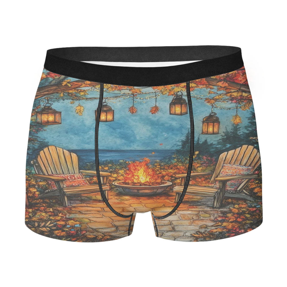 Cozy Autumn Campfire Men's Boxer Briefs