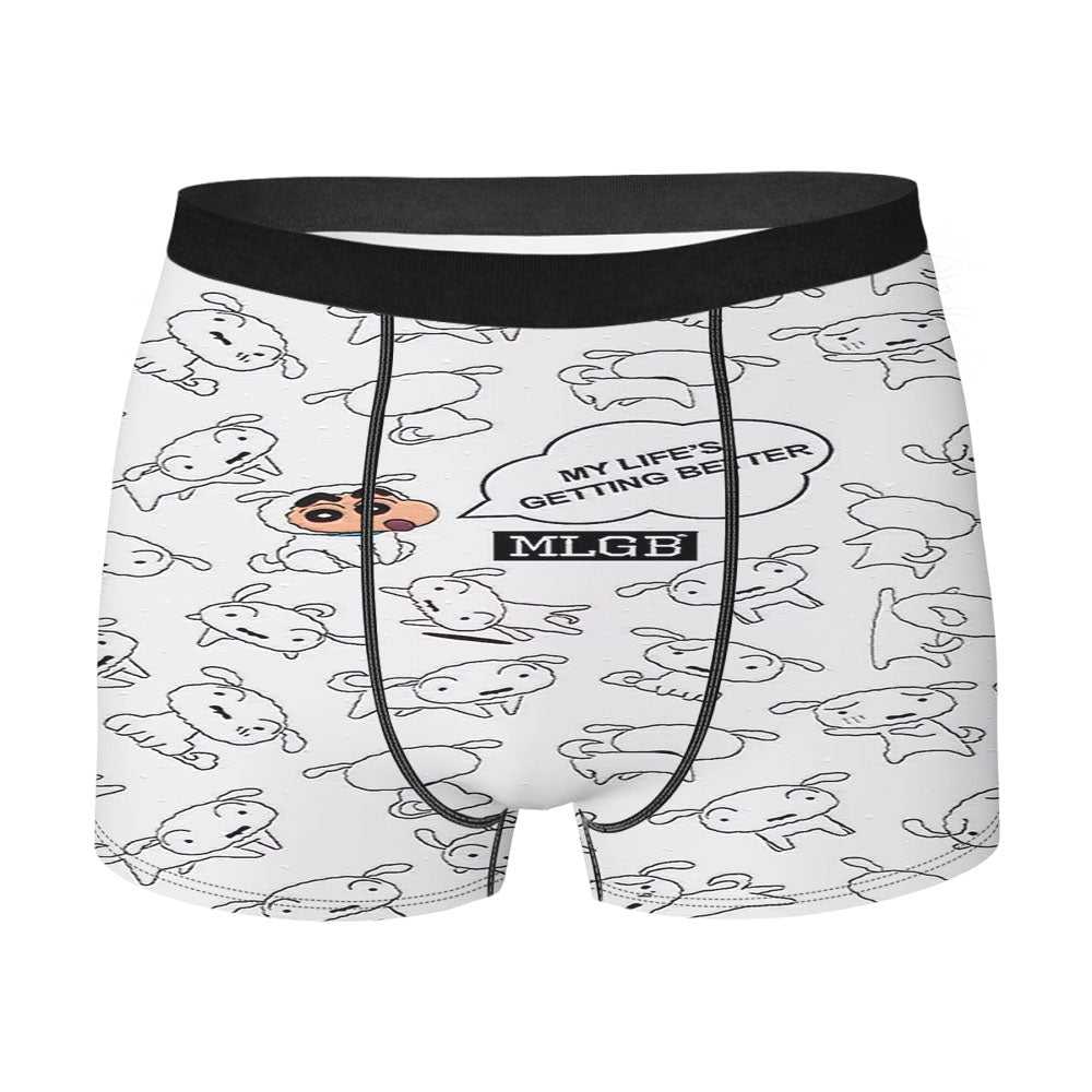 Crayon Shinchan Doodle Pattern Men's Boxer Briefs