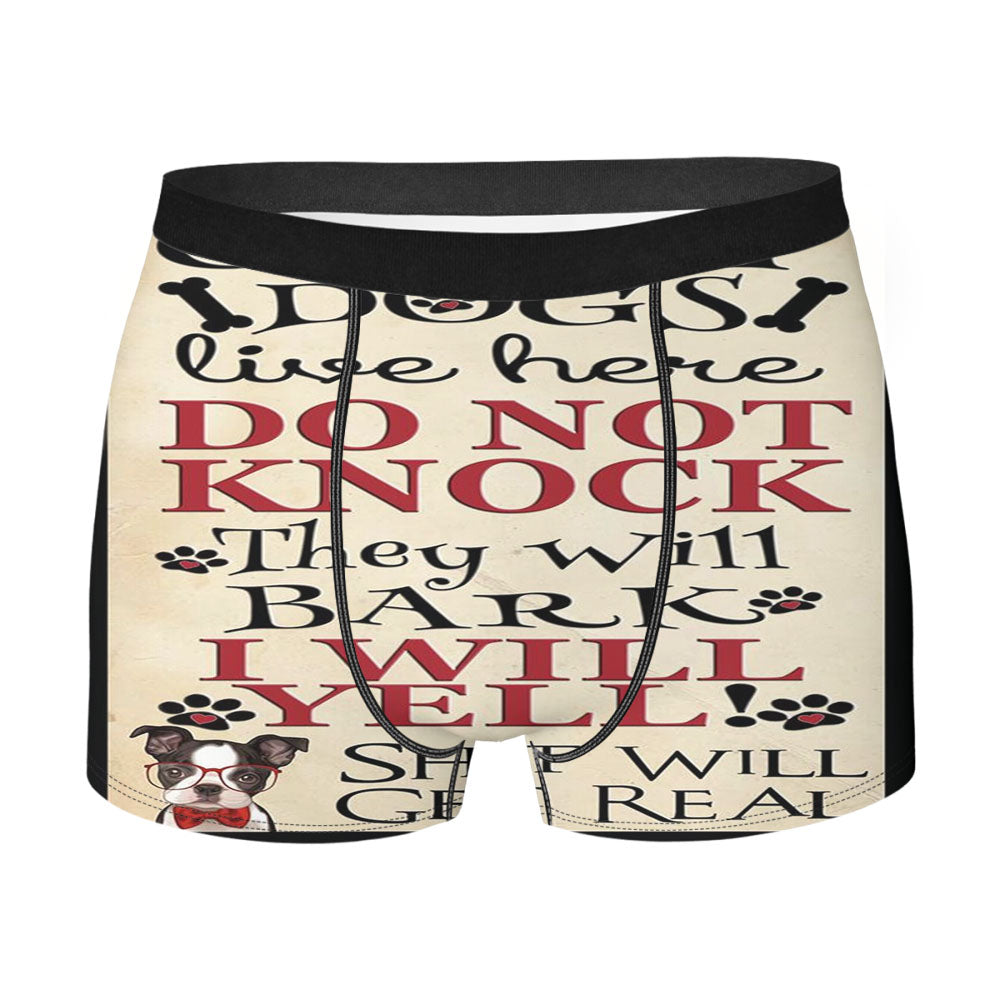 Crazy Dogs Live Here Men's Boxer Briefs