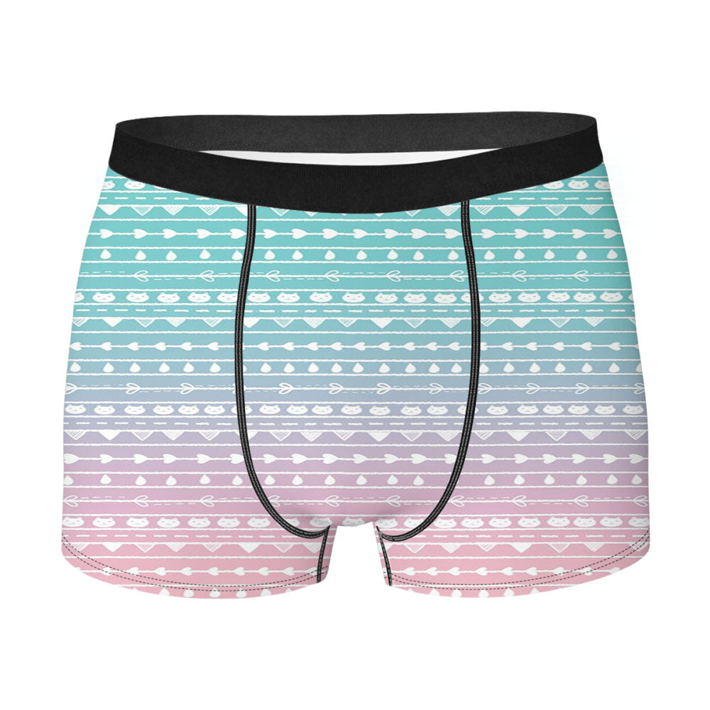 Cute Cat Pattern Men's Boxer Briefs