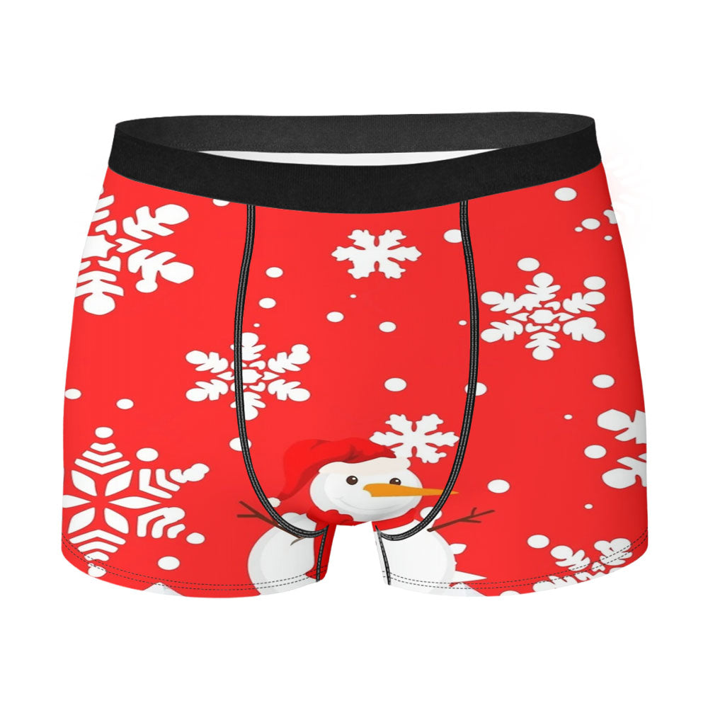 Cute Snowman Design For Christmas And Winter Men's Boxer Briefs