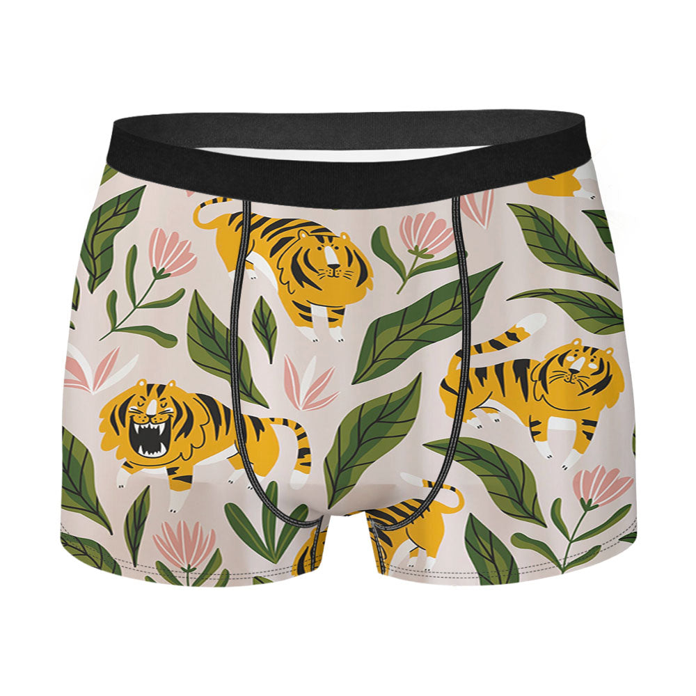 Cute Tiger Animal Men's Boxer Briefs