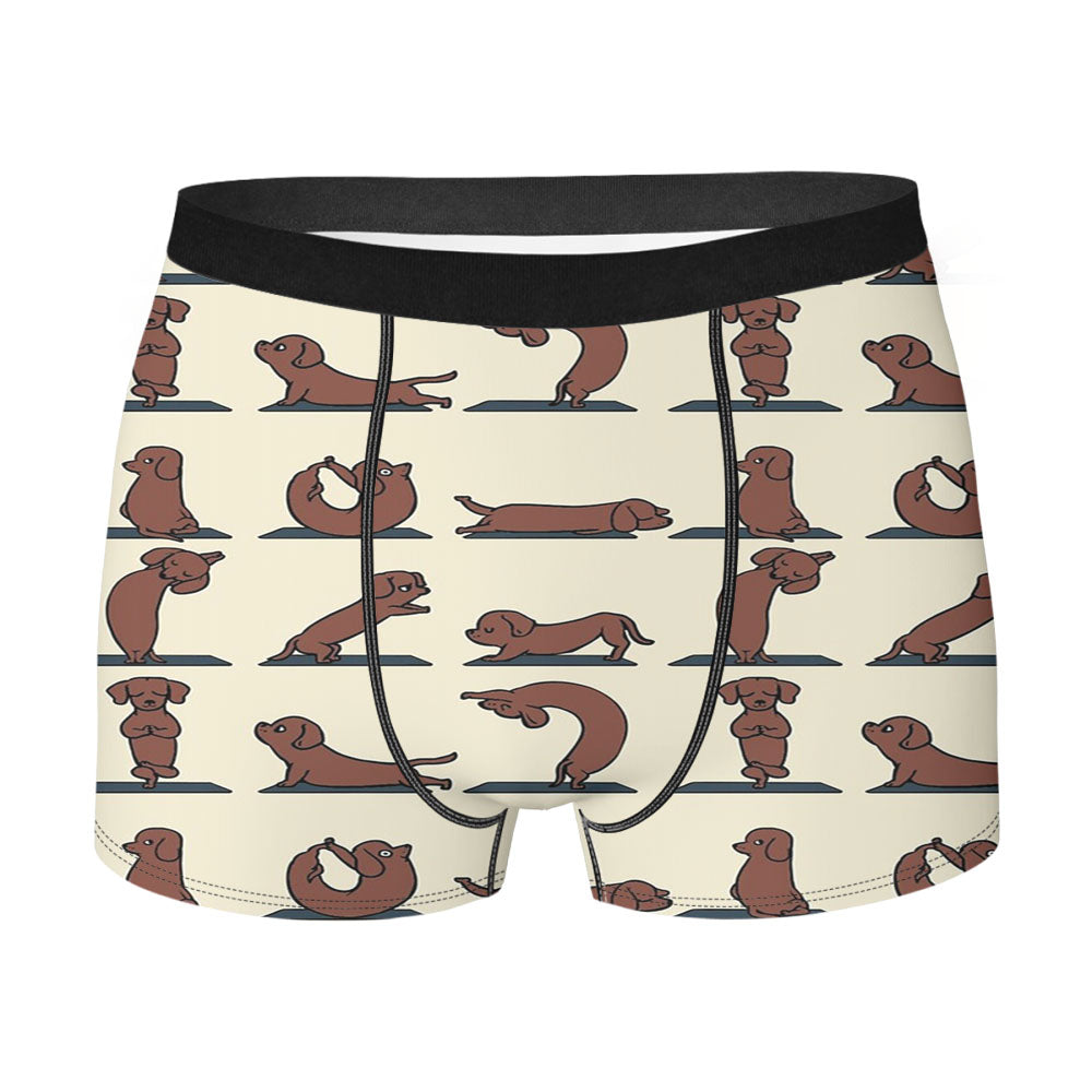 Dachshund Yoga Pattern Men's Boxer Briefs