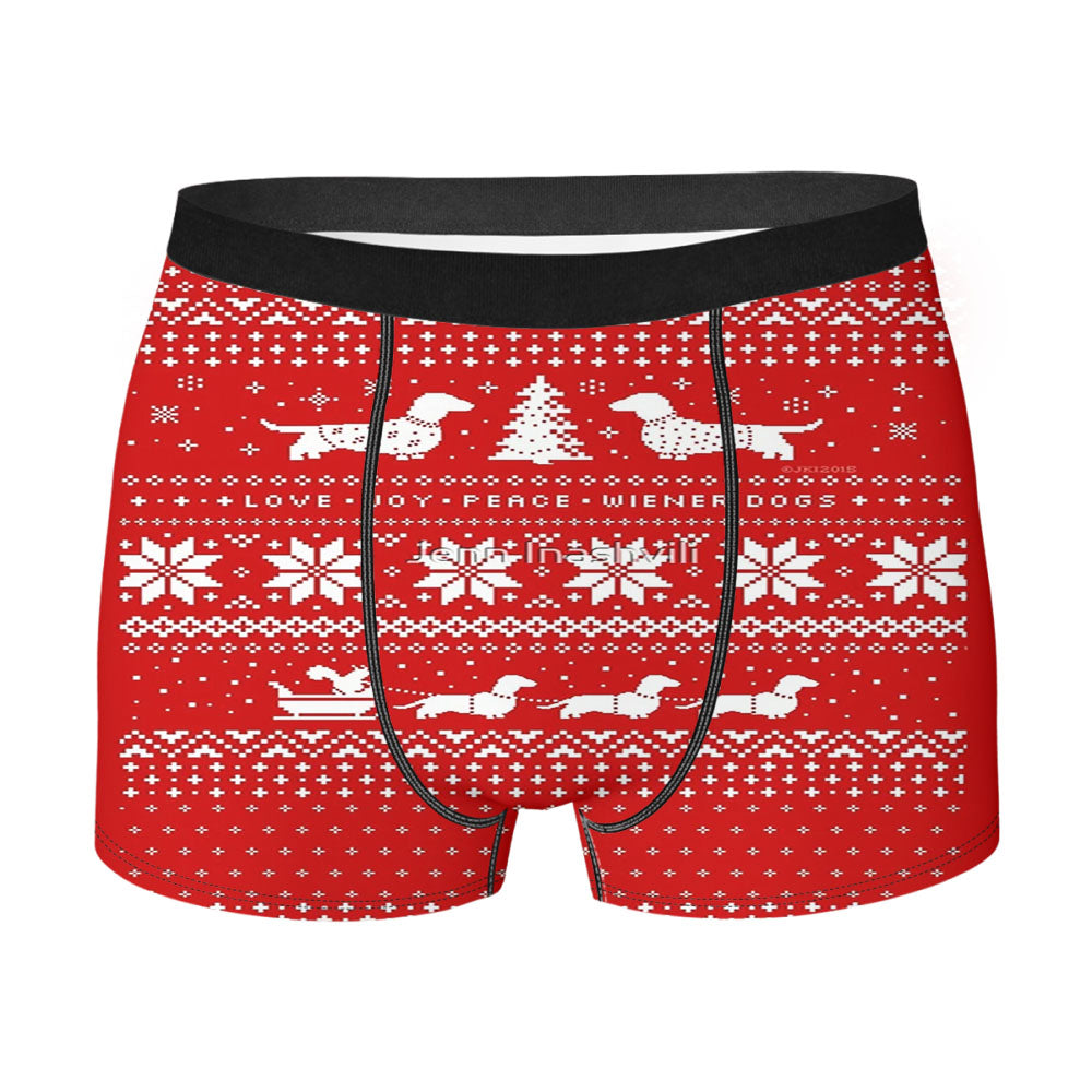 Dachshunds Christmas Sweater Pattern Men's Boxer Briefs