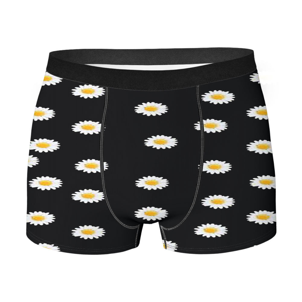 Daisy Flower Pattern Men's Boxer Briefs