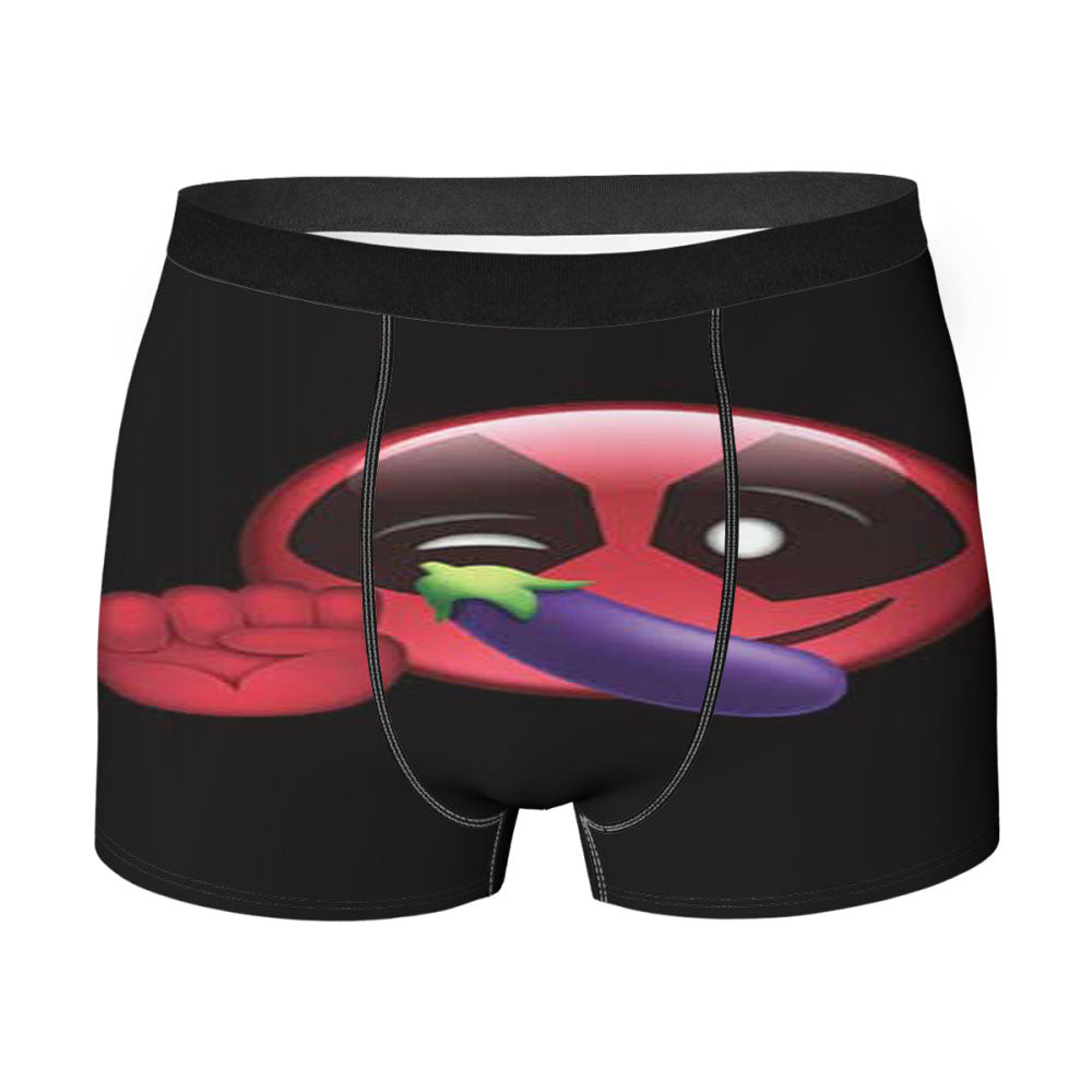 Deadpool Emoji Eggplant Men's Boxer Briefs
