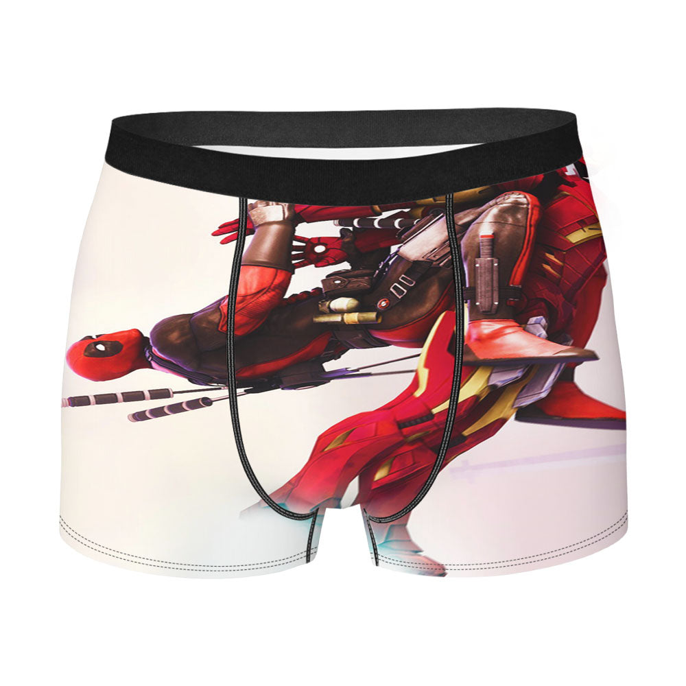 Deadpool Flying On Iron Man Men's Boxer Briefs
