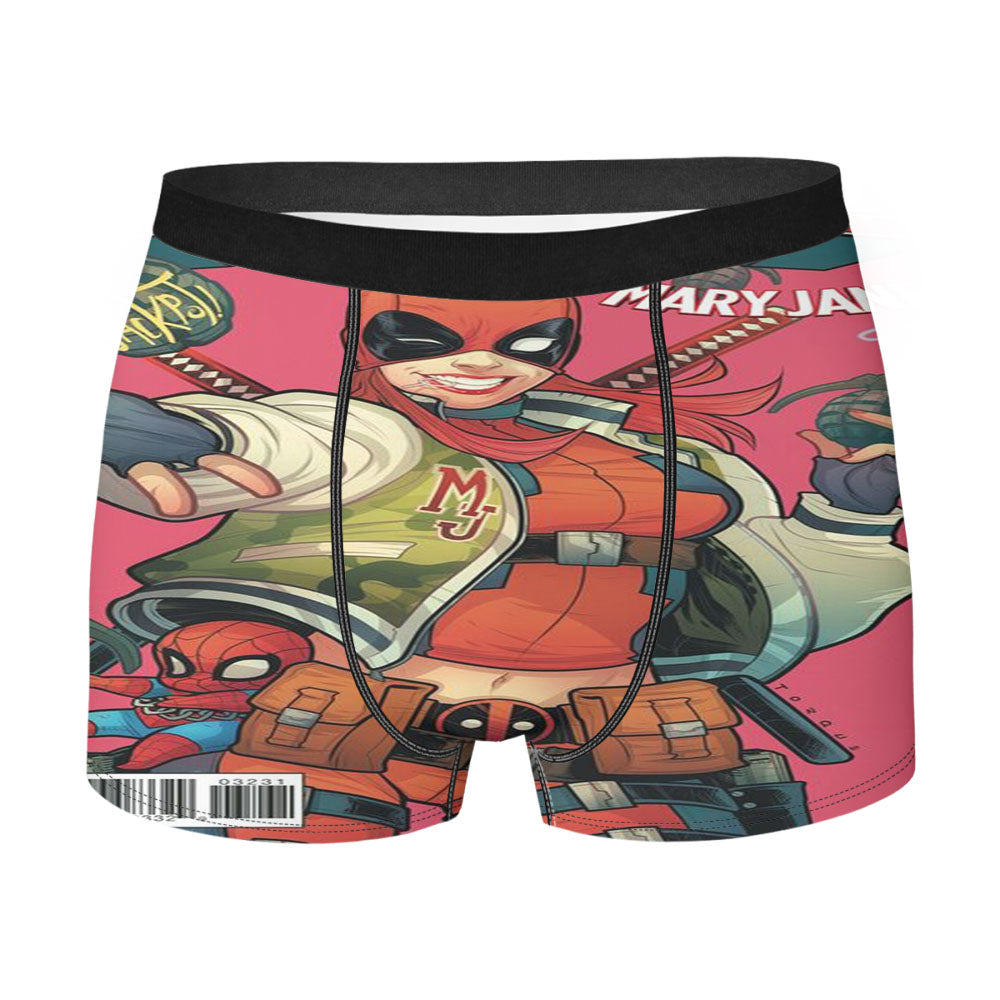 Deadpool Maryjan Spiderman Comic Style Men's Boxer Briefs