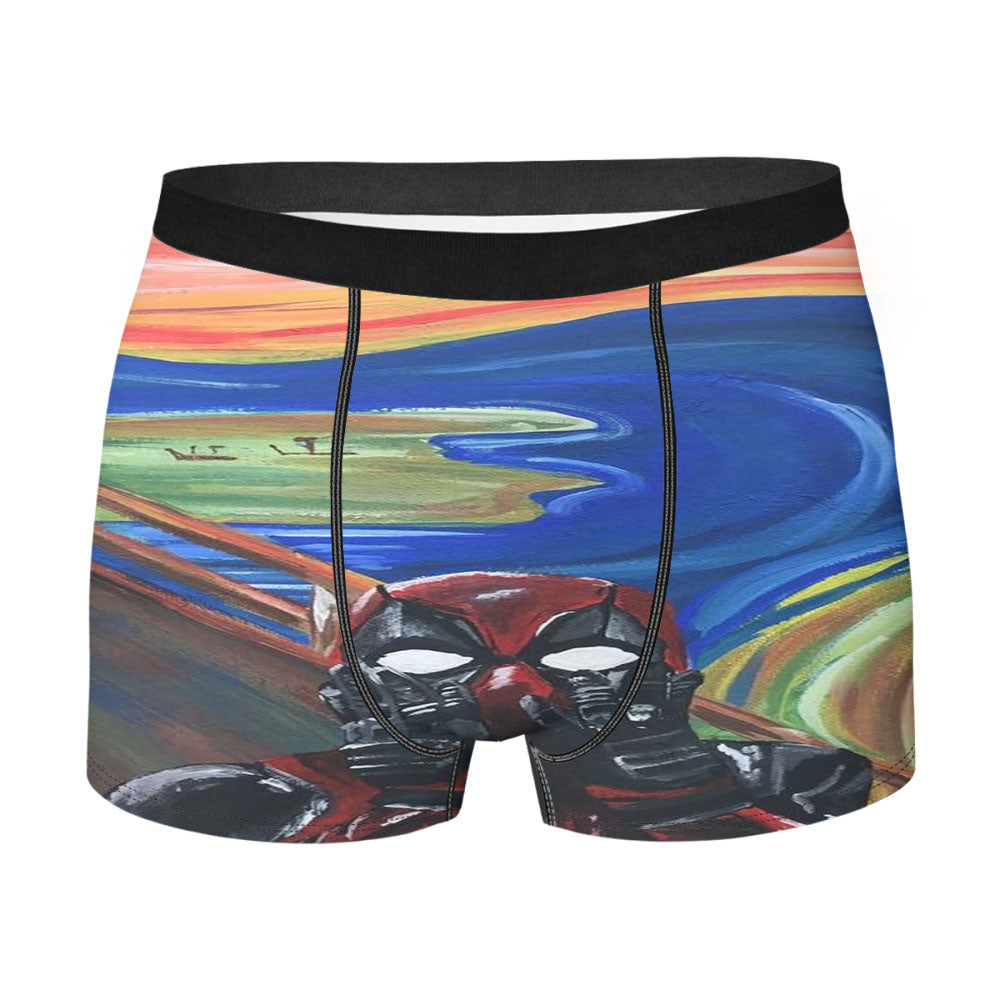 Deadpool The Scream Acrylic Painting Men's Boxer Briefs