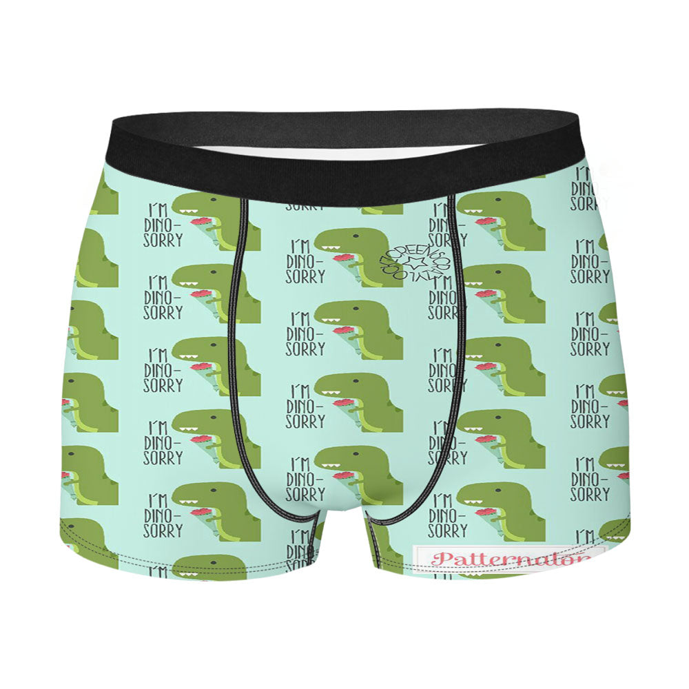 Dinosorry Pattern Men's Boxer Briefs