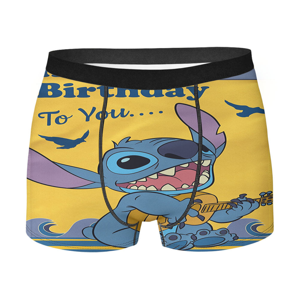 Disney Birthday Lilo And Stitch Men's Boxer Briefs