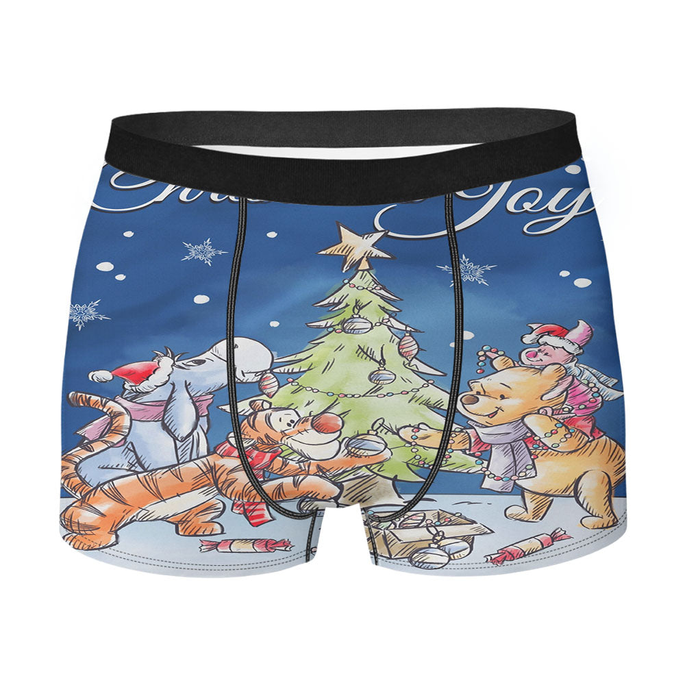 Disney Christmas Winnie The Pooh Men's Boxer Briefs