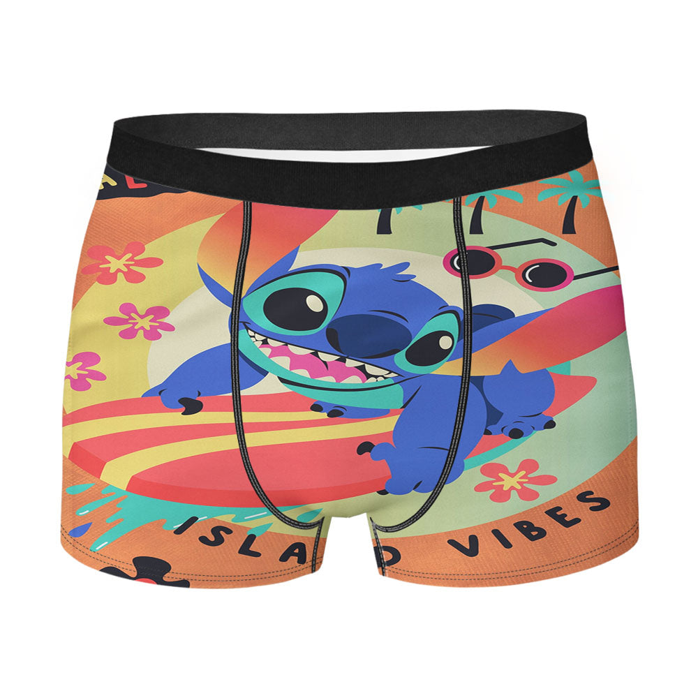 Disney Island Vibes Stitch Men's Boxer Briefs