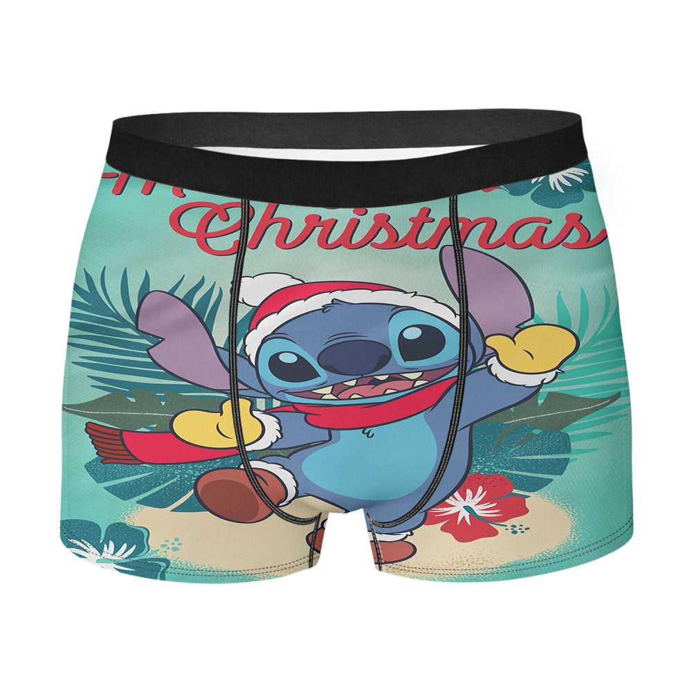Disney Merry Christmas Stitch Men's Boxer Briefs