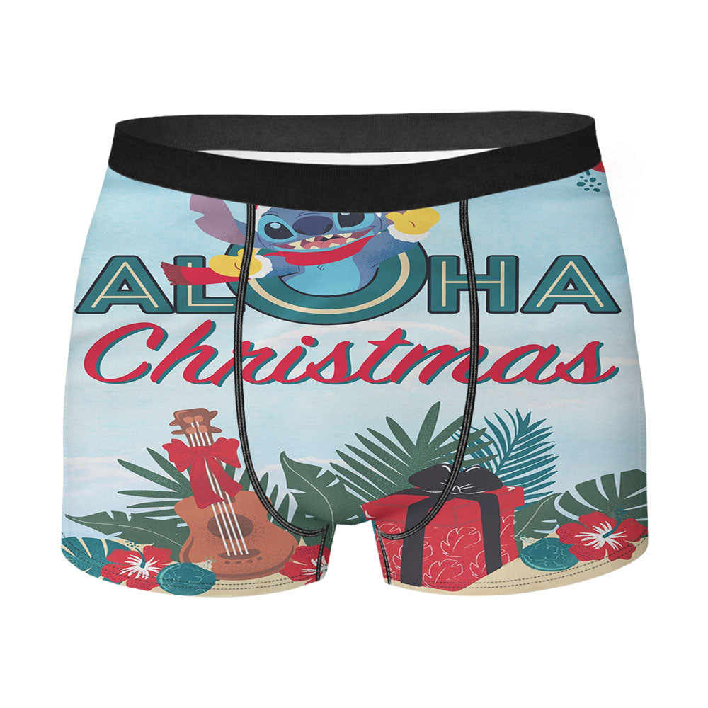 Disney Stitch Aloha Christmas Men's Boxer Briefs