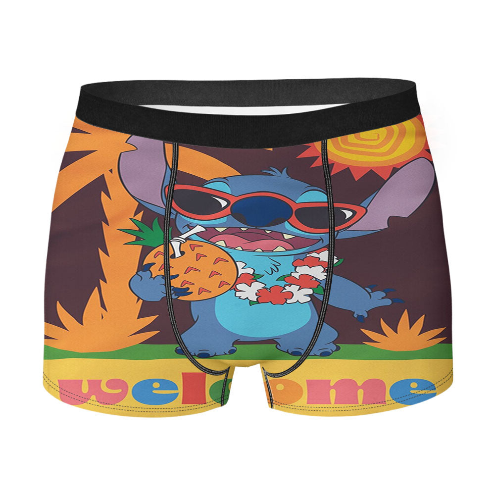 Disney Stitch Welcome Men's Boxer Briefs