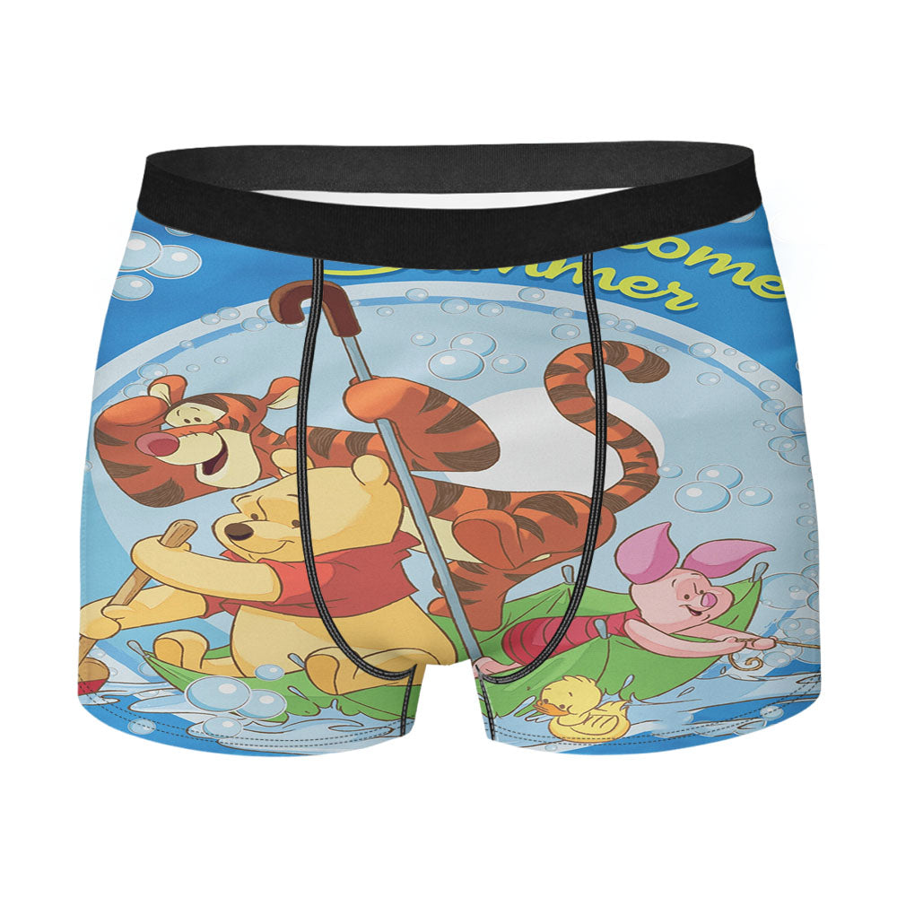 Disney Umbrella Bubbles Winnie The Pooh Men's Boxer Briefs