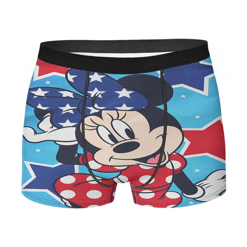 Disney Usa Stars Minnie Mouse Men's Boxer Briefs