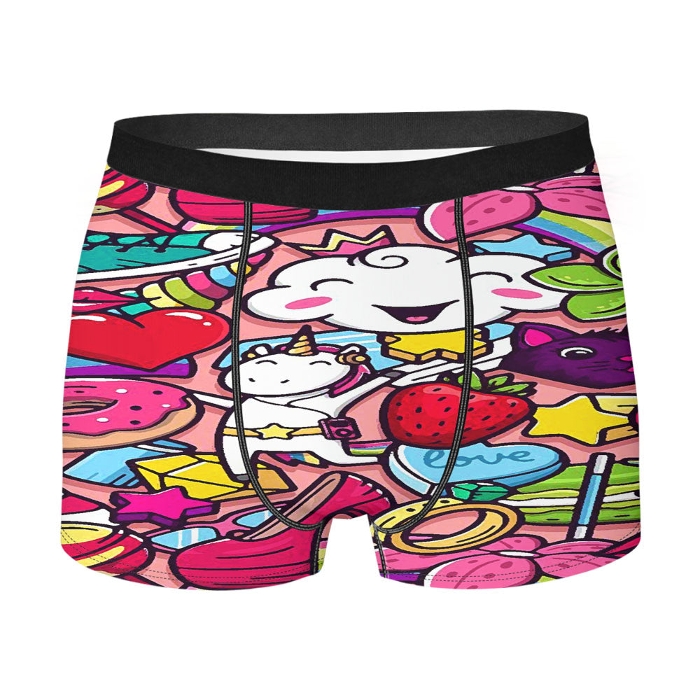 Doodle Unicorn And Shoes Men's Boxer Briefs