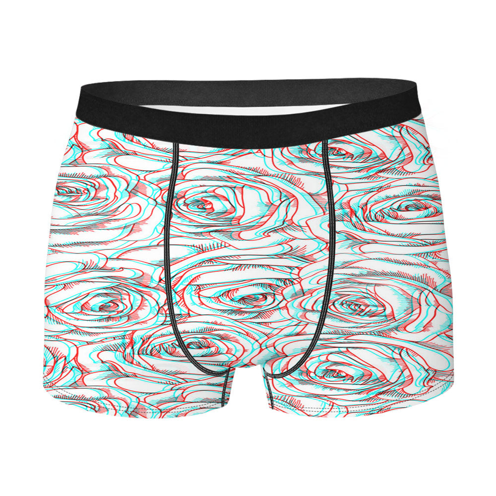 Drawing Roses Pattern Men's Boxer Briefs